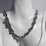 Stylish chunky stainless steel necklace. Perfect for adding a modern yet romantic touch to any outfit