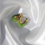 Gold plated stainless steel earrings with semiprecious gem.