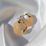 Gold plated stainless steel earrings with semiprecious gem.