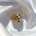 Gold plated stainless steel hoop earrings.