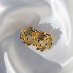 Gold plated stainless steel earrings.