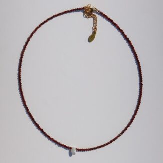 Necklace made with semiprecious gems and freshwater pearl