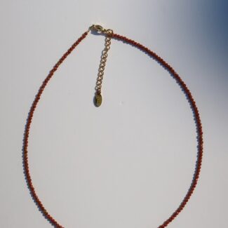 Necklace made with semiprecious gems and freshwater pearl